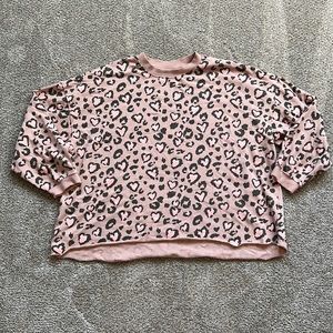 Mighty fine leopard heart sweatshirt